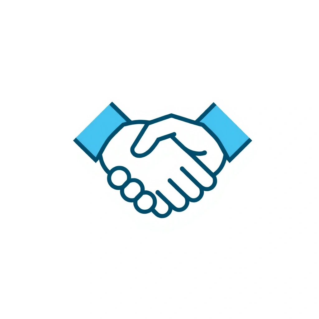 Icono de un apretón de manos que simboliza asociaciones confiables